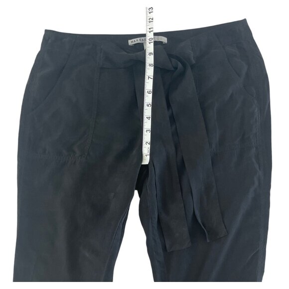 Marrakech Teri Tie Waist Cupro Silk Jogger Pants Black Snap Cuffs Size 29 Chic - Picture 5 of 14